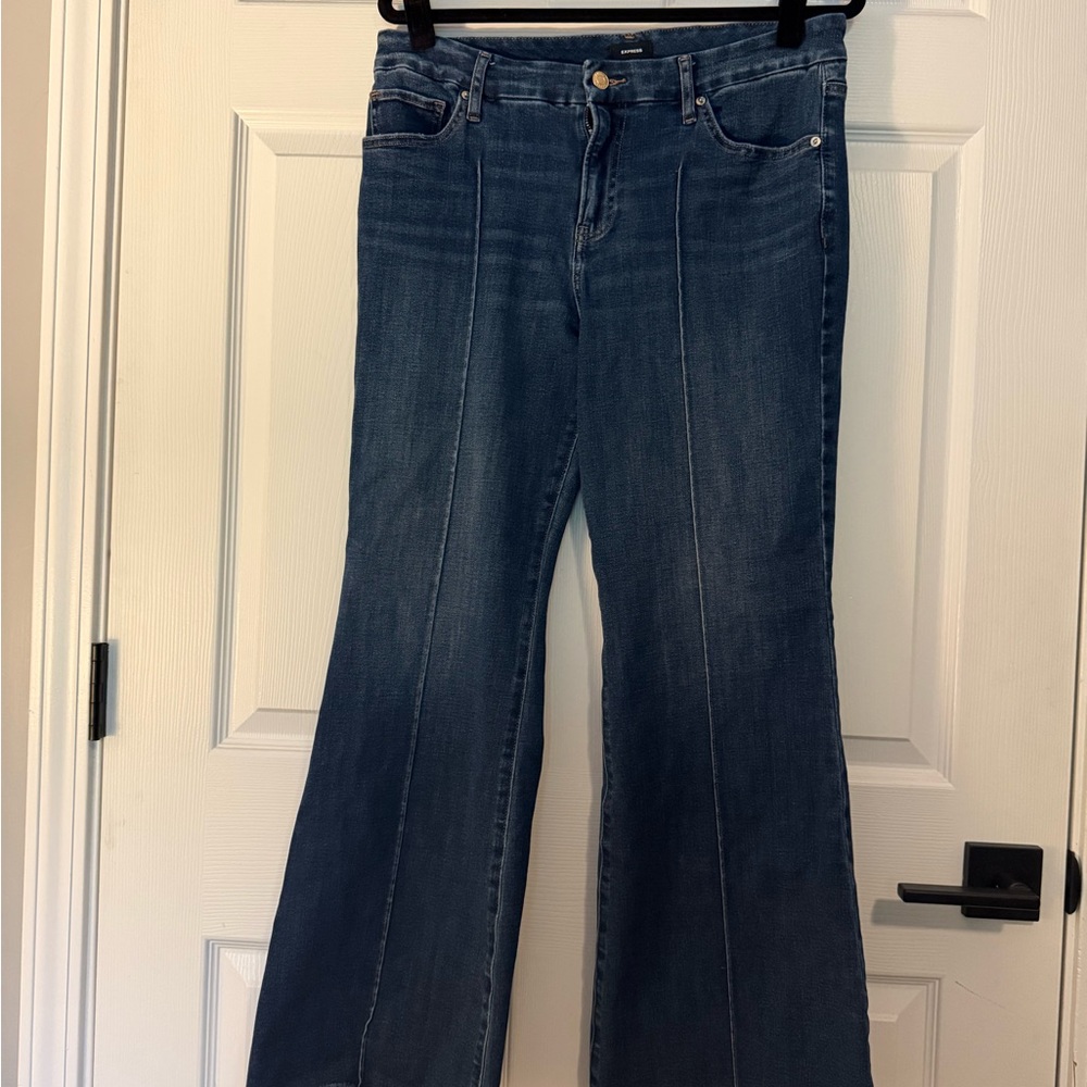 Express Blue Flare Wide Leg Jeans